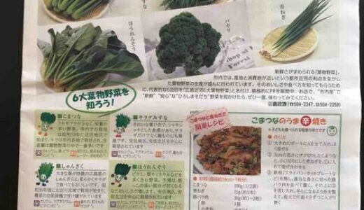 今が旬の広島近郊6大葉物野菜の中の「サラダみずな」と「ほうれんそう」は安佐南＆安佐北中心で栽培されているみたい！