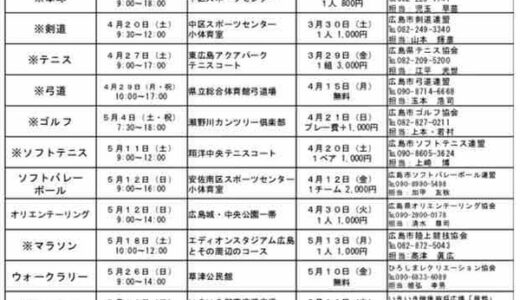 【参加者募集中】11/9～12に和歌山県で開催される「ねんりんピック紀の国わかやま2019」の広島市予選会の参加者を募集しているみたい。